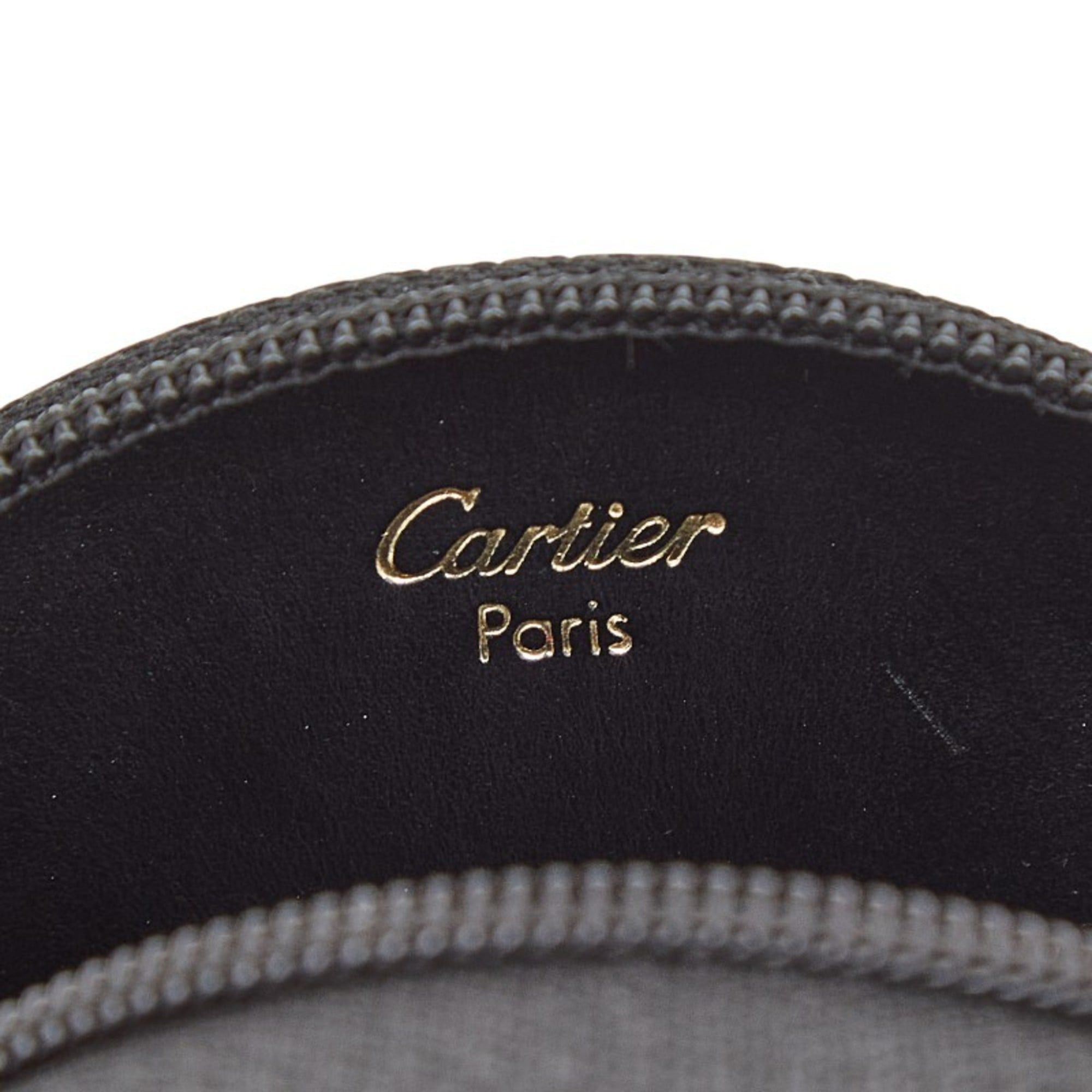 Cartier Cartier Panthère Round Wallet/Coin Case in Black and Gold Leather for Women Size ONE SIZE - 7 Thumbnail