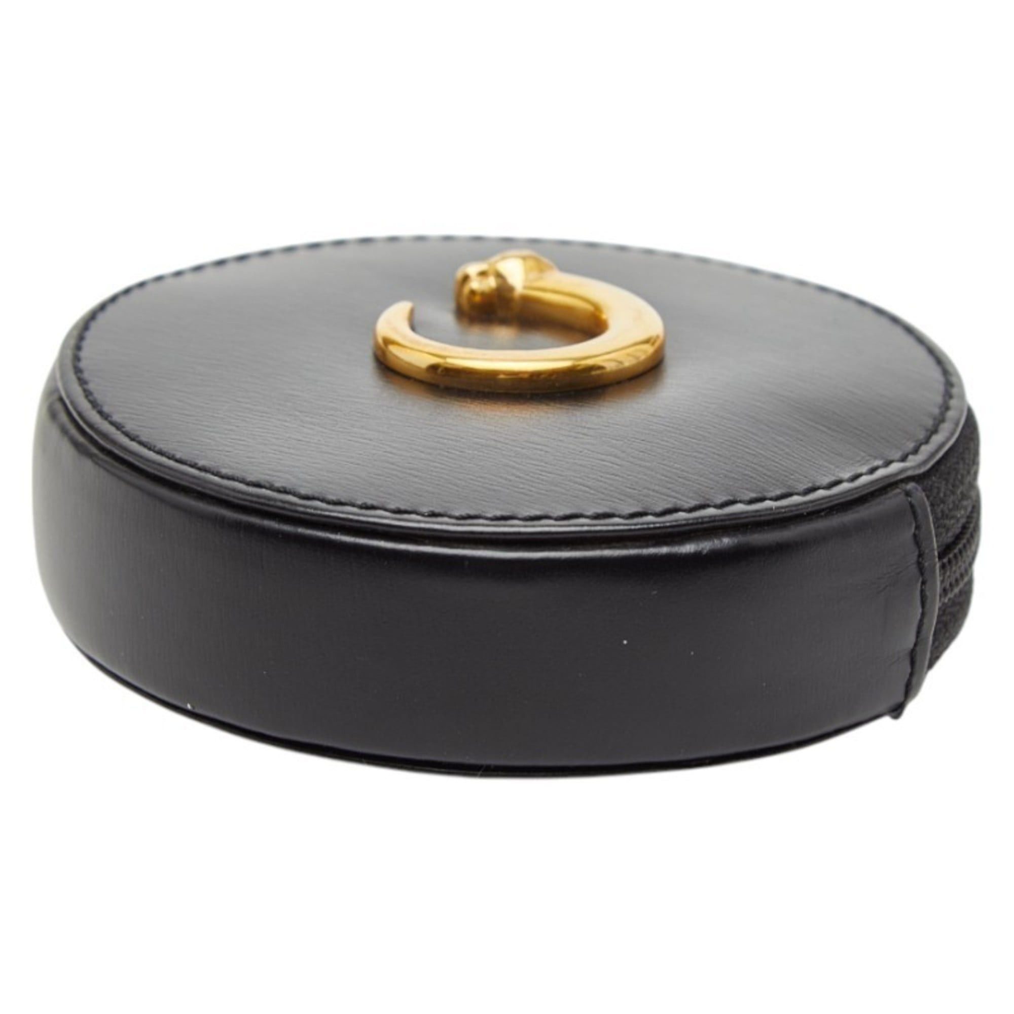 Cartier Cartier Panthère Round Wallet/Coin Case in Black and Gold Leather for Women Size ONE SIZE - 4 Thumbnail