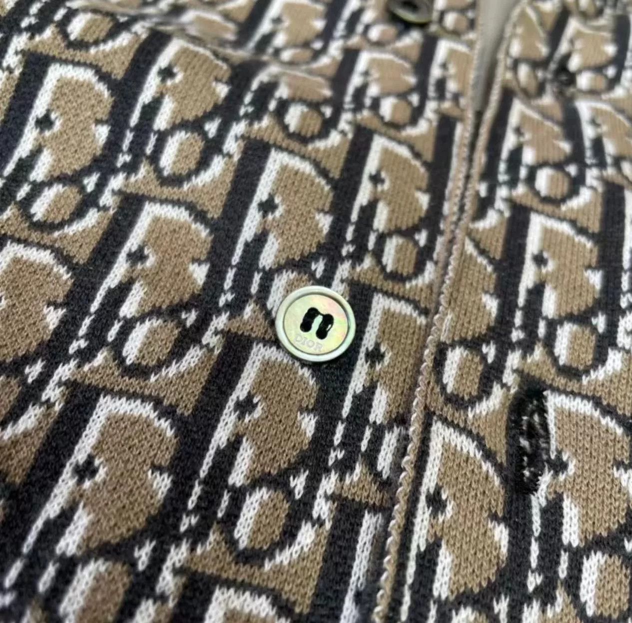 Dior Dior Oblique Knit Shirt Brown Size US M / EU 48-50 / 2 - 3 Thumbnail