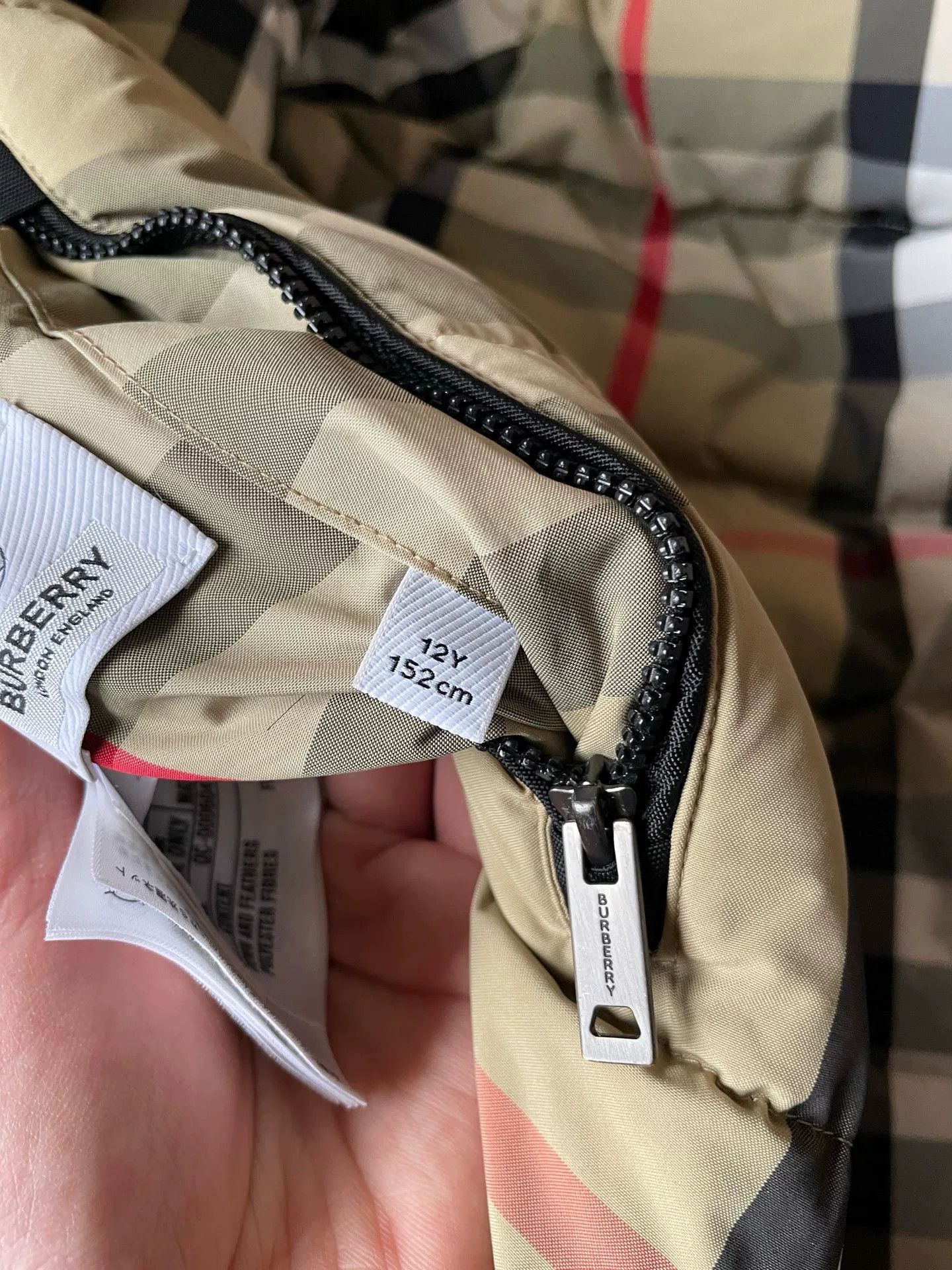 Burberry Burberry Check Long Down Coat 12Y Size US XS / EU 42 / 0 - 6 Thumbnail