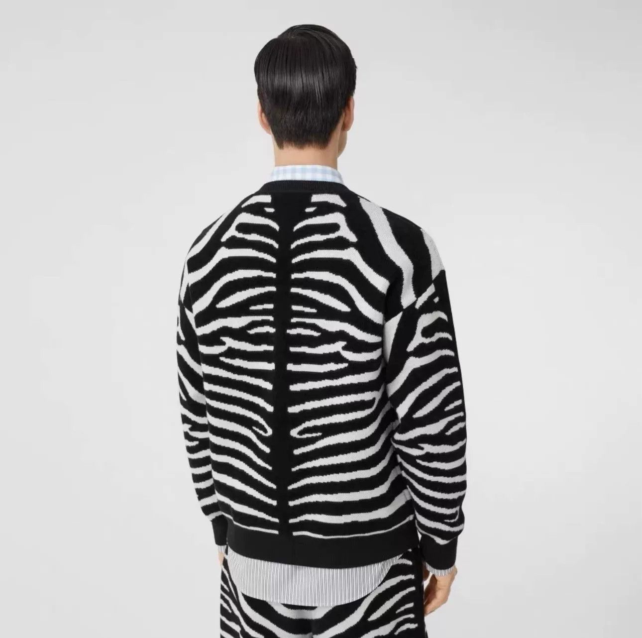 Burberry Burberry Zebra Pattern Logo Wool Sweater Size US M / EU 48-50 / 2 - 6 Thumbnail