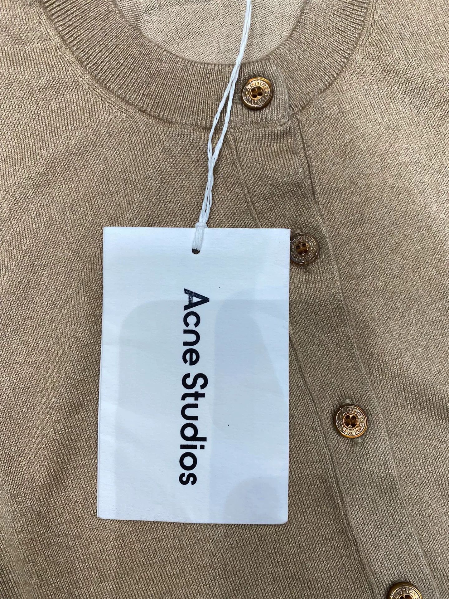 Acne Studios Acne Studios Beige Knit Cardigan Size US XXS / EU 40 - 5 Thumbnail