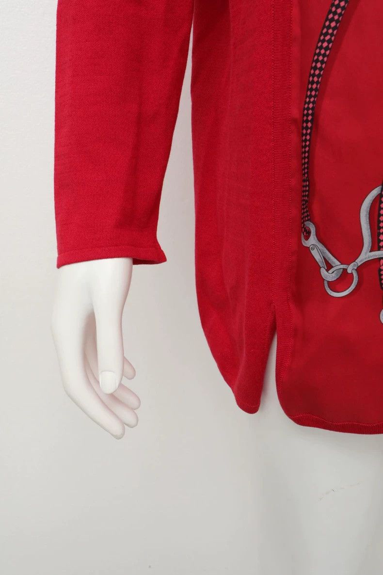 Hermes Hermes Red Printed Long Sleeve Top Size US M / EU 48-50 / 2 - 7 Thumbnail