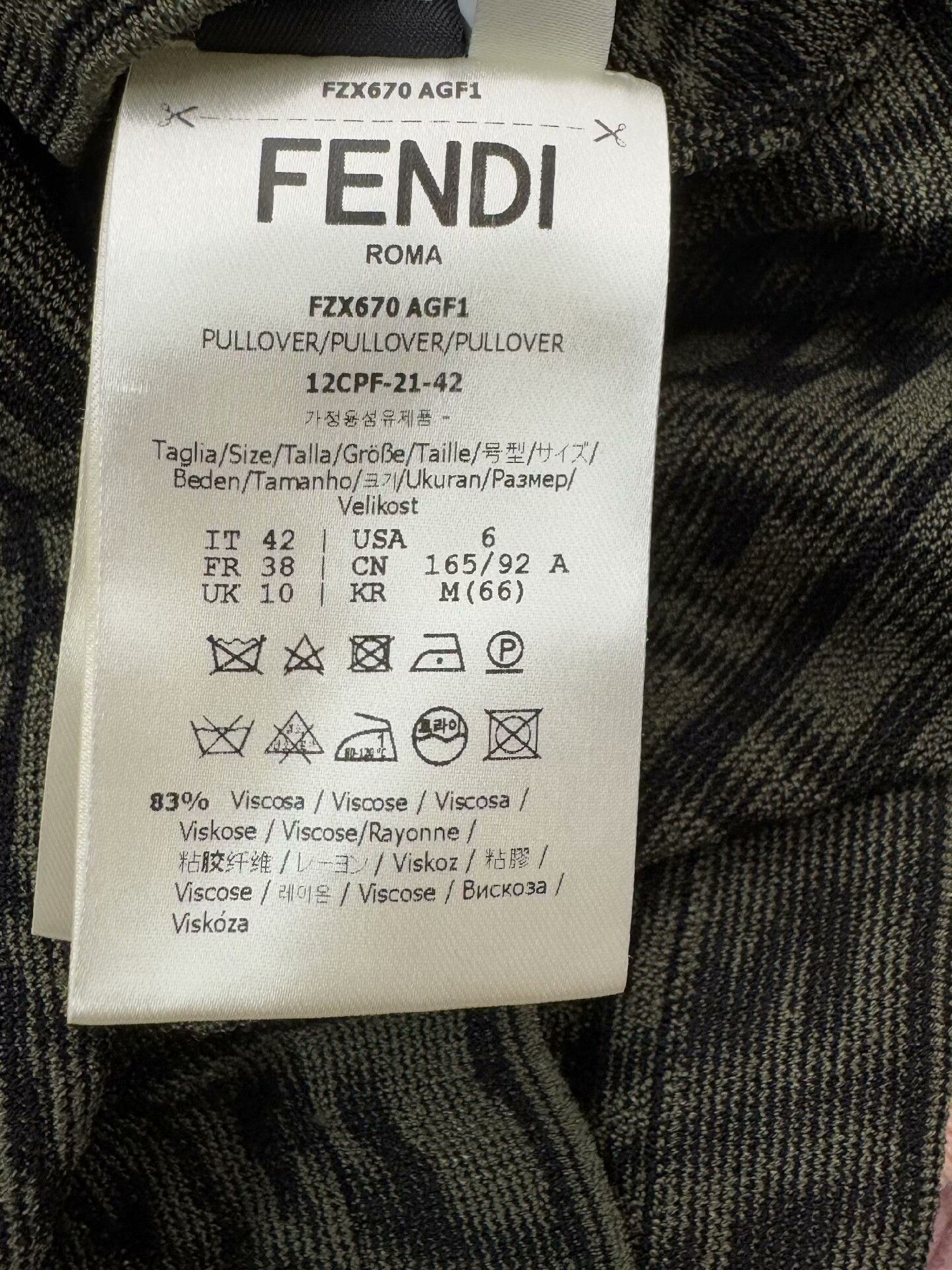 Fendi Fendi Green All-over Print Knit Short Sleeve Size US M / EU 48-50 / 2 - 4 Thumbnail