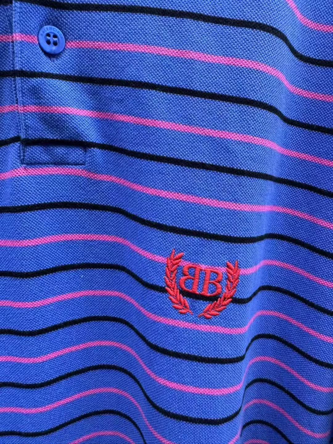 Balenciaga Balenciaga Purple Stripe Polo Shirt Size US M / EU 48-50 / 2 - 2 Thumbnail