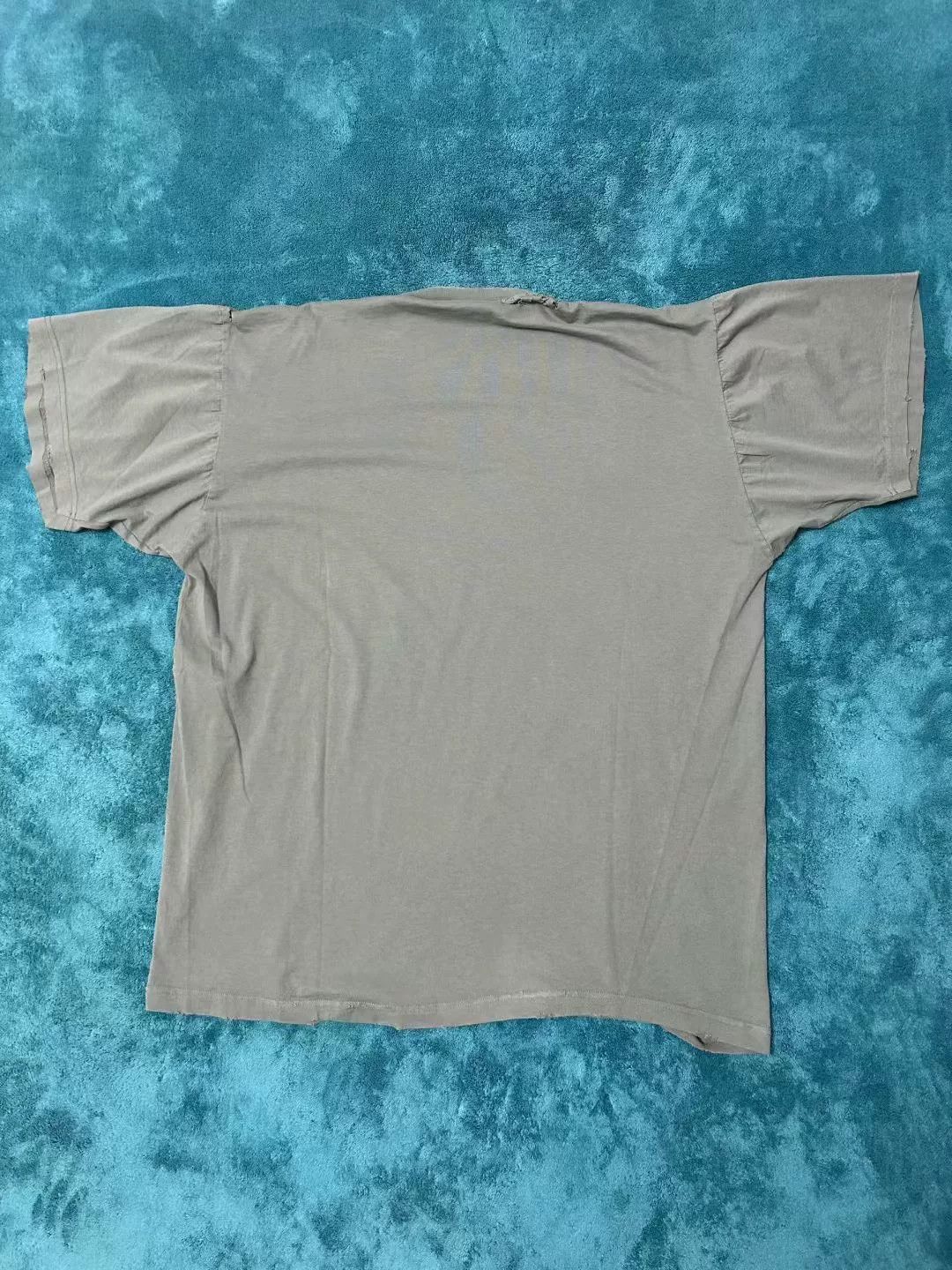 Balenciaga Balenciaga Human Being Gray Distressed Tee Size US XXL / EU 58 / 5 - 2 Thumbnail
