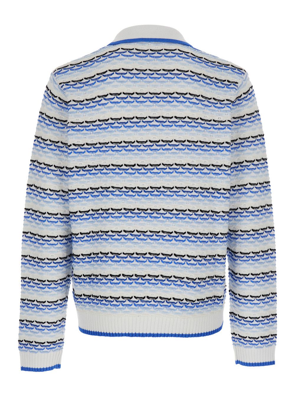 Casablanca Blue Polo with Logo Embroidery on the Front and All-Over Stripes in Cotton for Men Size US L / EU 52-54 / 3 - 2 Thumbnail