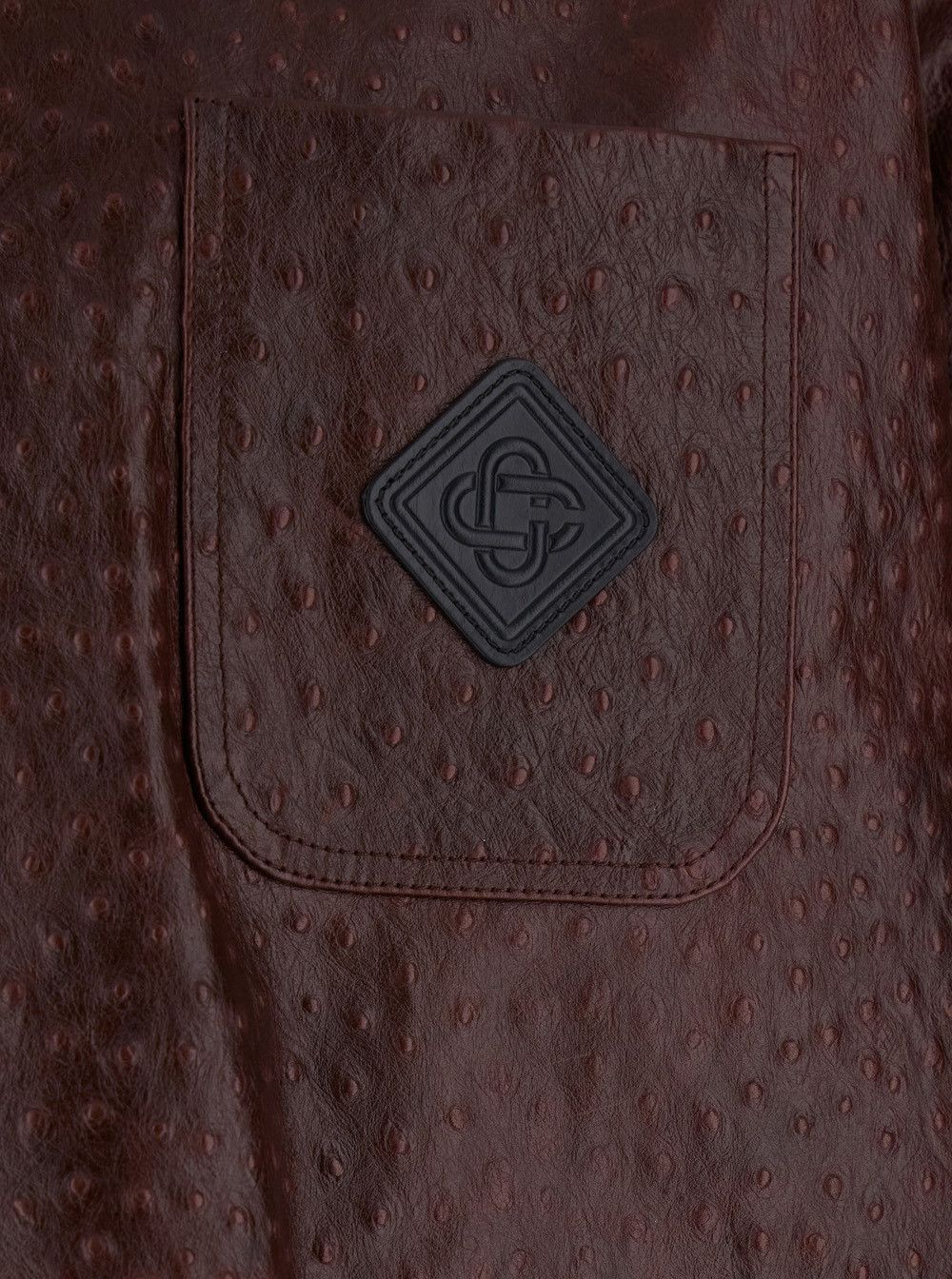 Casablanca Bordeaux Jacket with Logo Patch on the Front and Ostrich Leather Effect for Men Size US M / EU 48-50 / 2 - 3 Thumbnail