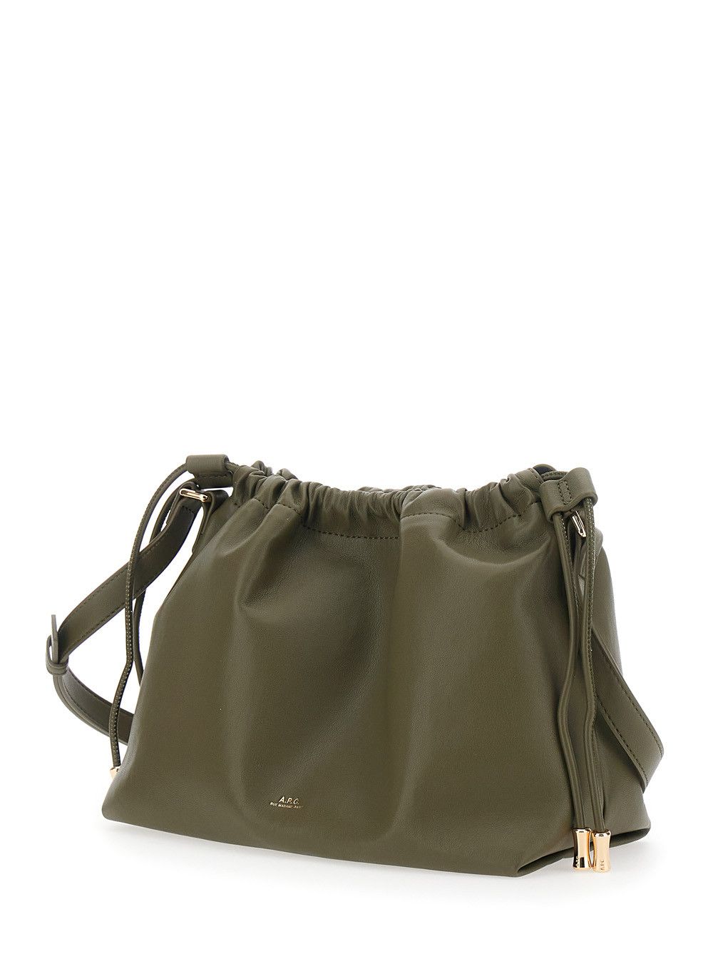 A.P.C. 'Sac Ninon' green Crossbody bag with logo lettering on the front and drawstring closure in ecoleather woman Size ONE SIZE - 2 Thumbnail
