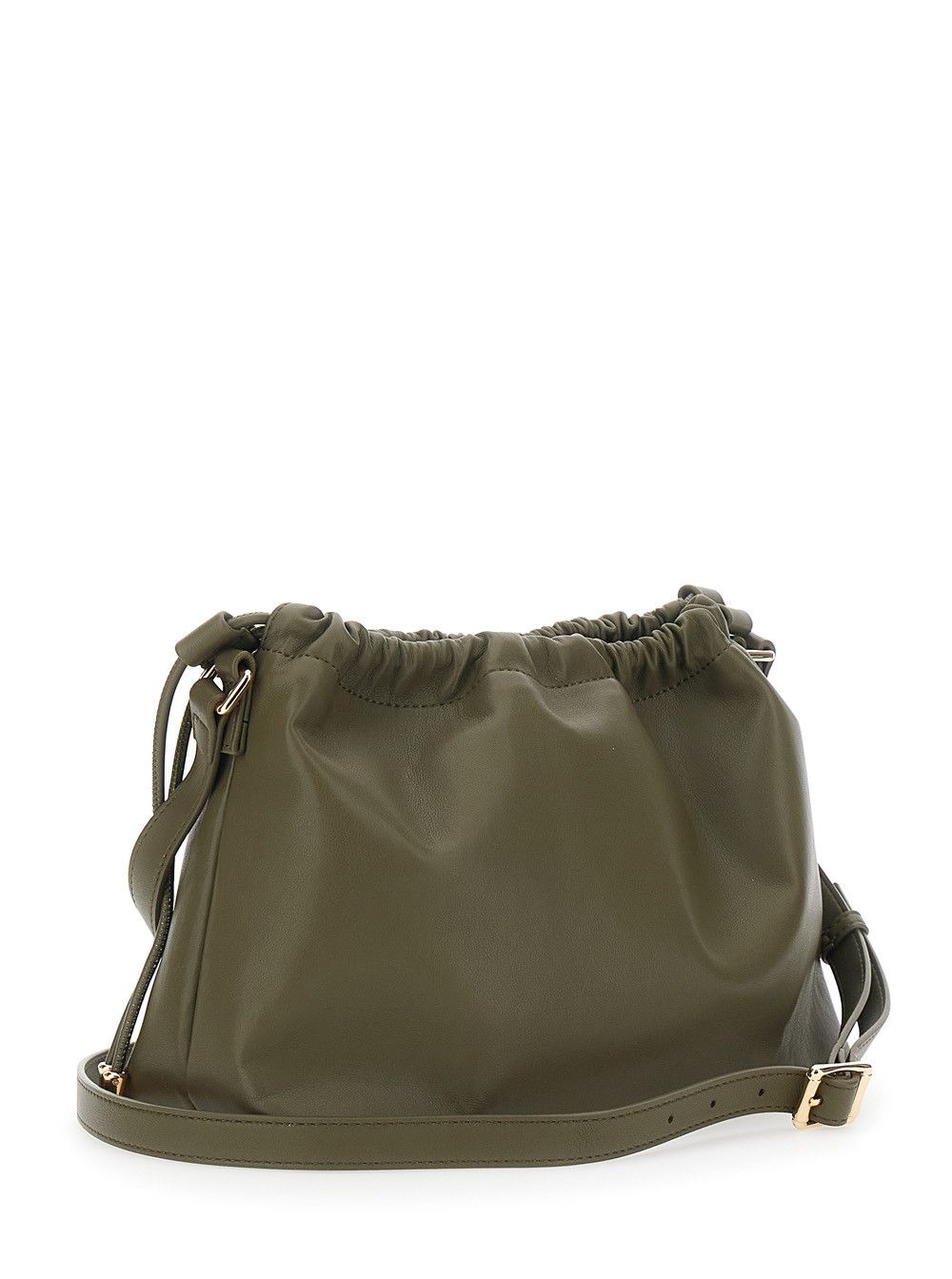 A.P.C. 'Sac Ninon' green Crossbody bag with logo lettering on the front and drawstring closure in ecoleather woman Size ONE SIZE - 3 Thumbnail