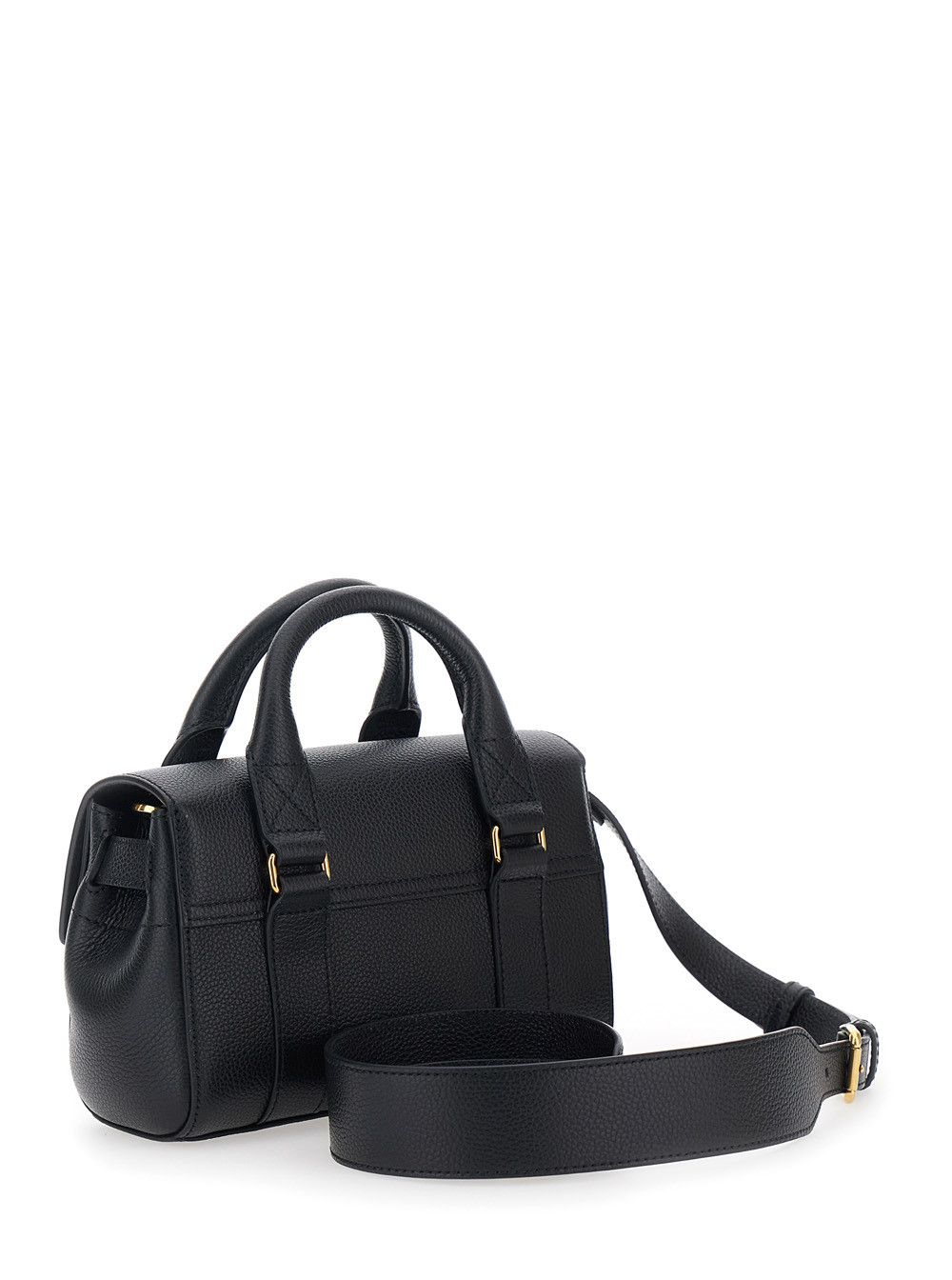 Mulberry Handbag 'Bayswater Mini' with Clasp in Black Pebbled Leather for Women Size ONE SIZE - 3 Thumbnail