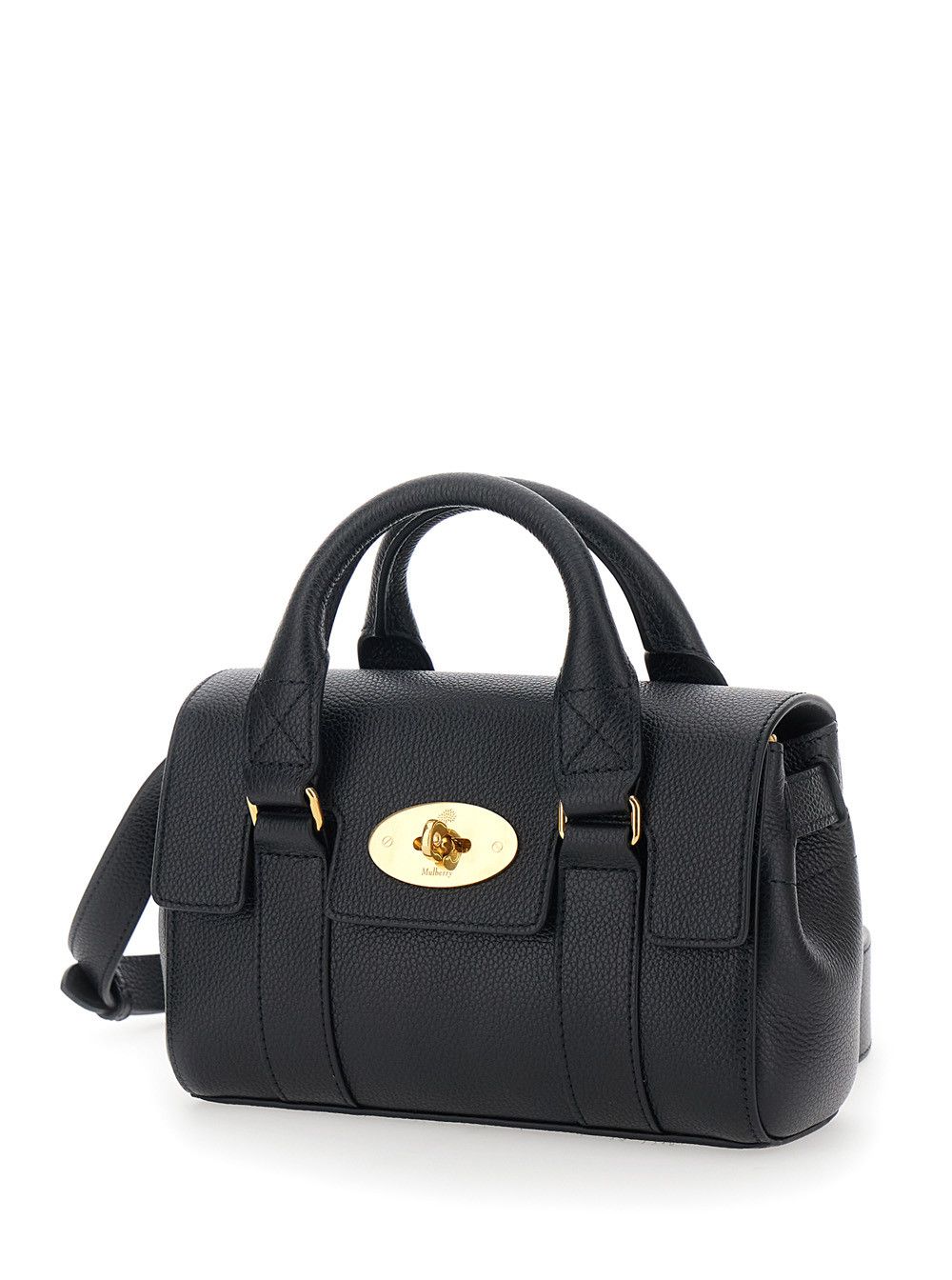 Mulberry Handbag 'Bayswater Mini' with Clasp in Black Pebbled Leather for Women Size ONE SIZE - 2 Thumbnail