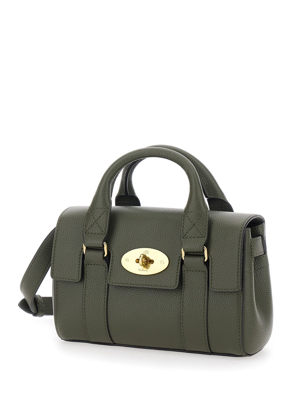 Mulberry Handbag 'Bayswater Mini' with Turn Lock in Green Pebbled Leather for Women Size ONE SIZE - 2 Thumbnail