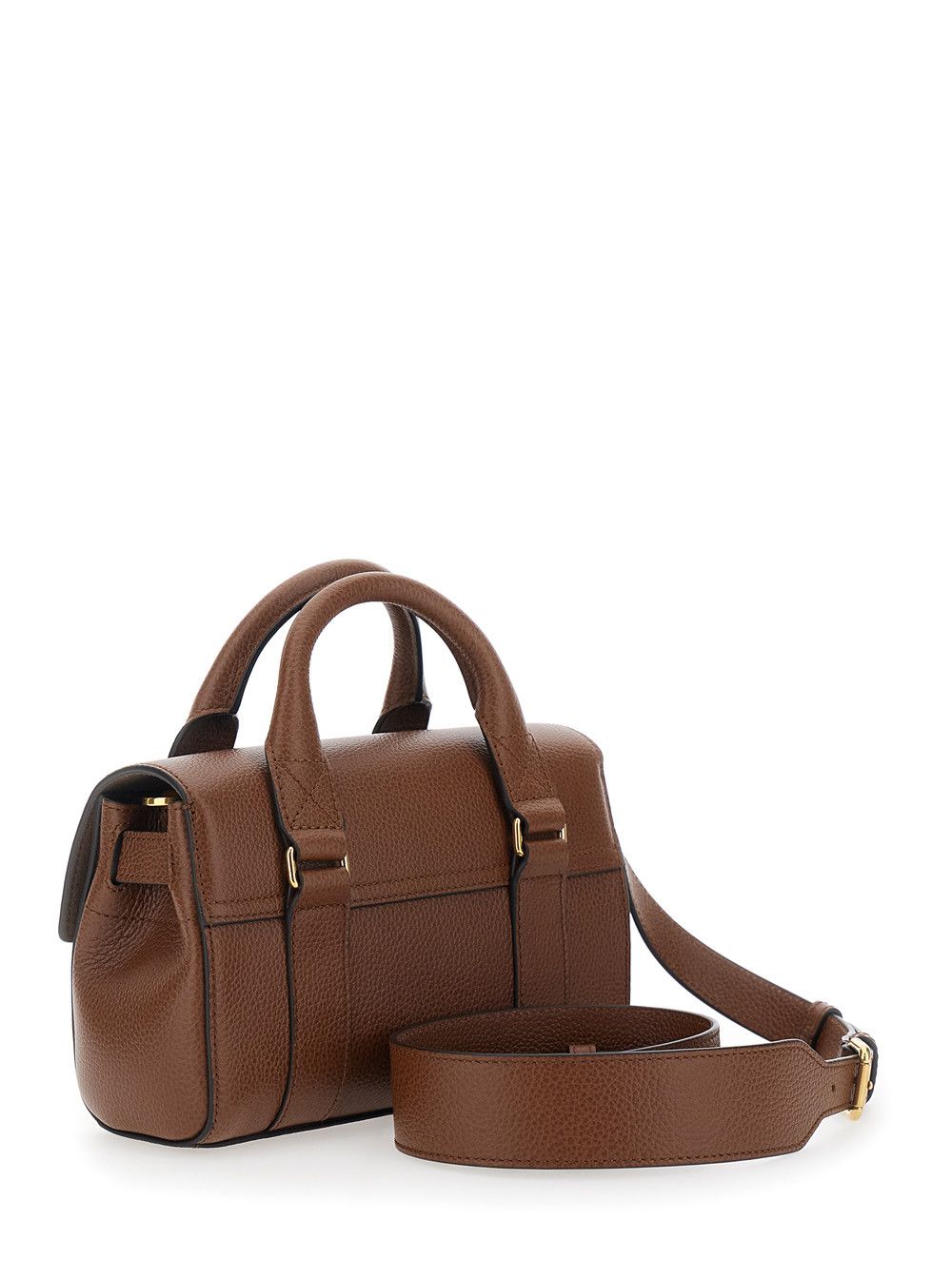 Mulberry Handbag 'Bayswater Mini' with Turnlock Closure in Brown Pebbled Leather Size ONE SIZE - 3 Thumbnail