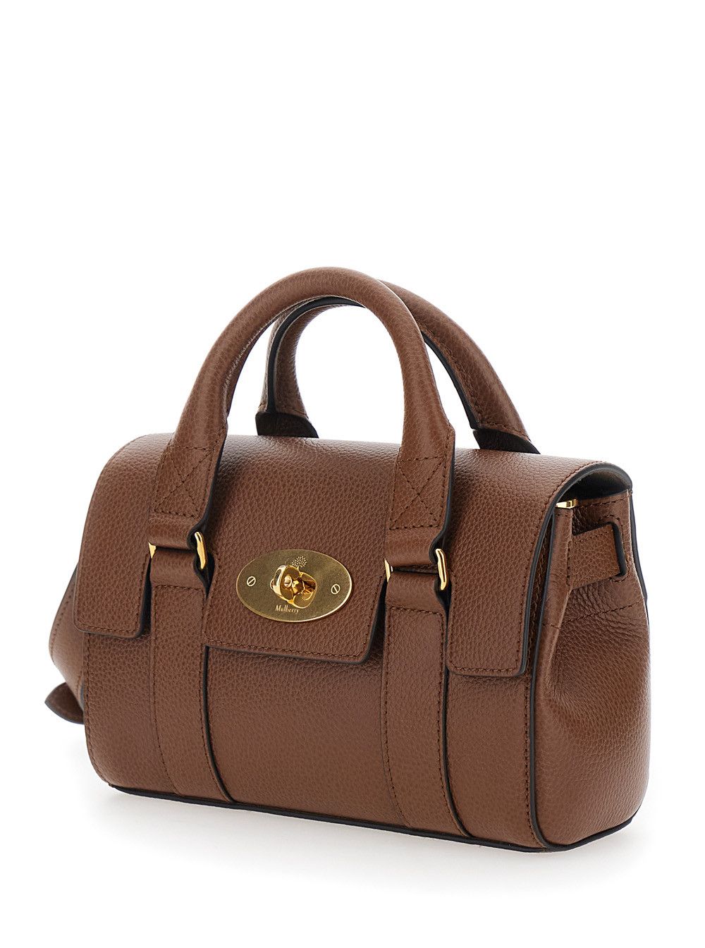 Mulberry Handbag 'Bayswater Mini' with Turnlock Closure in Brown Pebbled Leather Size ONE SIZE - 2 Thumbnail