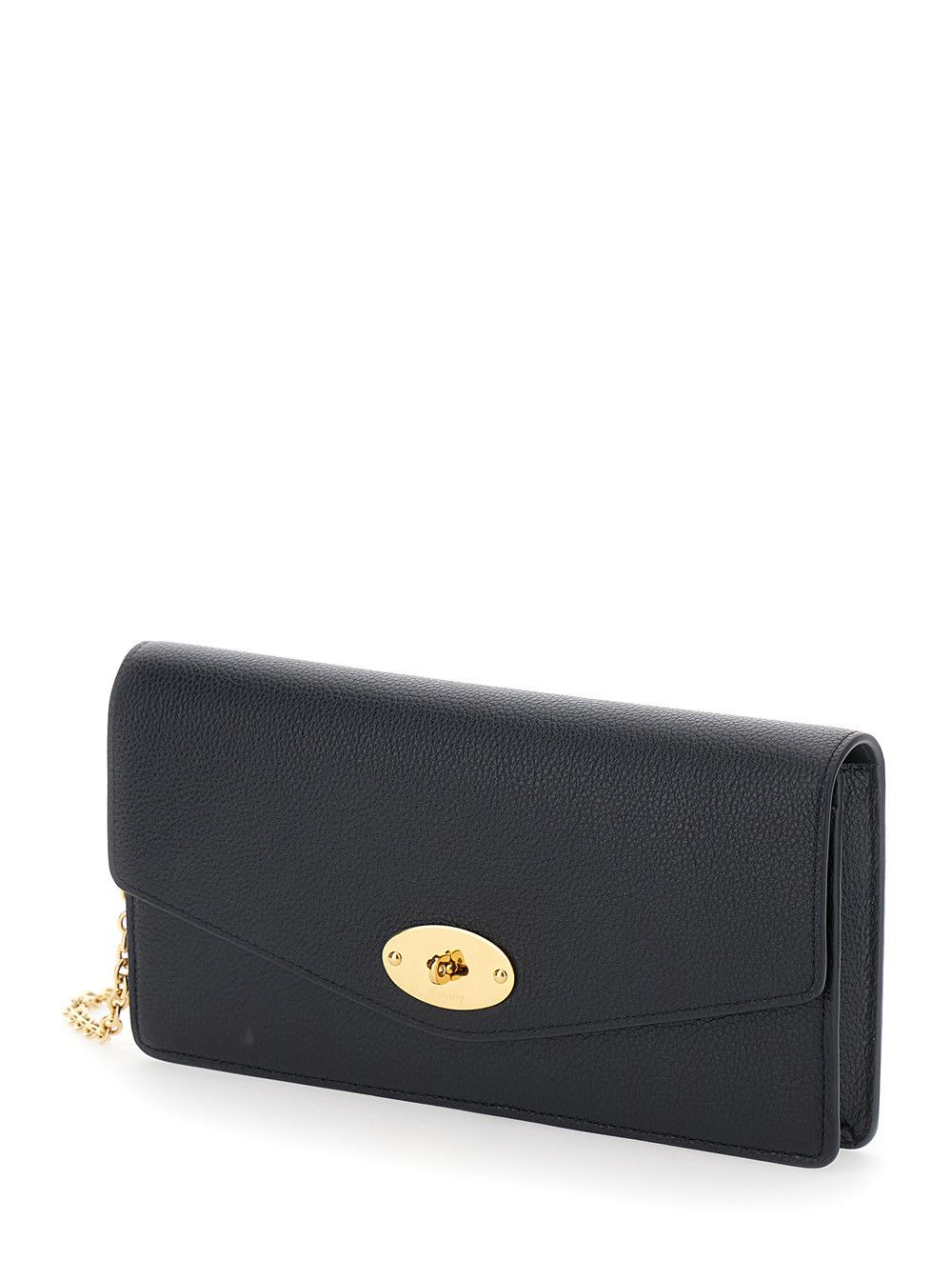 Mulberry 'Darley' Black Clutch with Chain Shoulder Strap in Hammered Leather Woman Size ONE SIZE - 2 Thumbnail