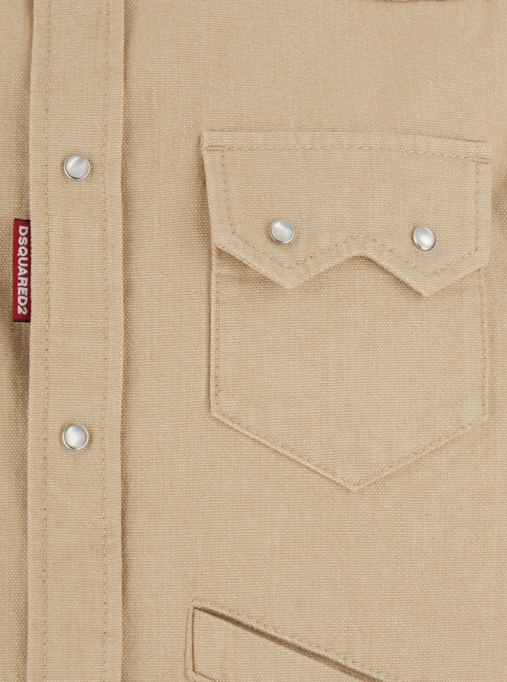 Dsquared2 Beige Cotton Jacket with Classic Collar and Applied Pockets for Men Size US M / EU 48-50 / 2 - 3 Thumbnail
