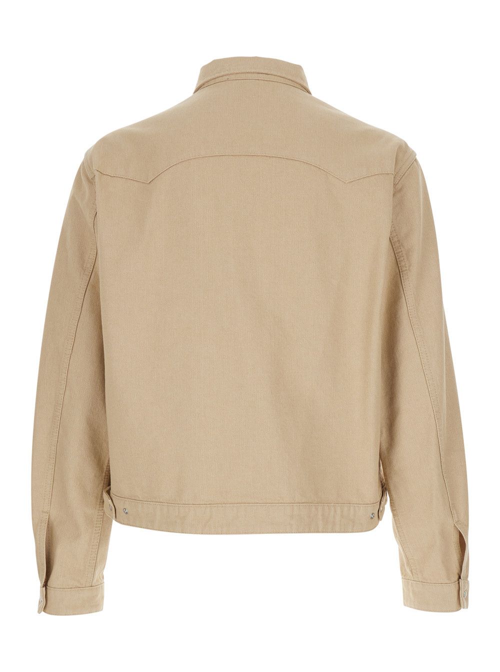 Dsquared2 Beige Cotton Jacket with Classic Collar and Applied Pockets for Men Size US M / EU 48-50 / 2 - 2 Thumbnail