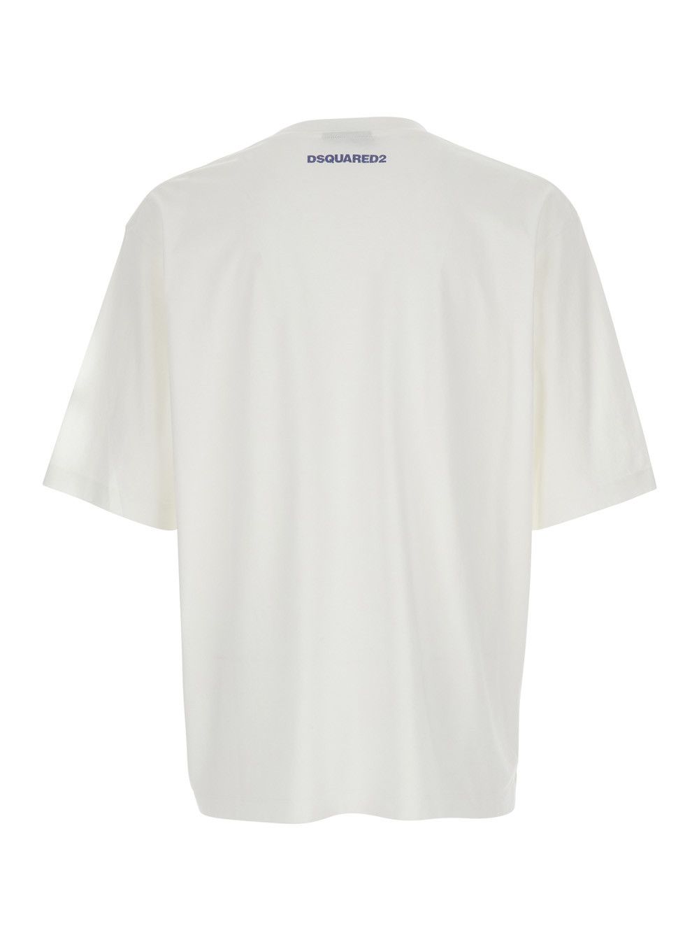 Dsquared2 Men's White Cotton Crew Neck T-Shirt with Front Print Size US XL / EU 56 / 4 - 2 Thumbnail