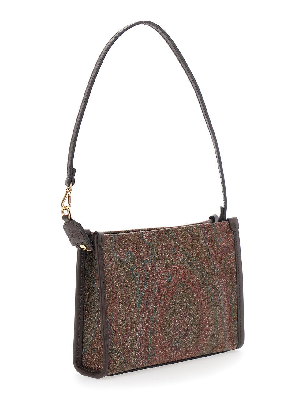 Etro Arnica' Clutch with Embroidered Logo on Front and All-Over Pattern in Brown Cotton Blend for Women Size ONE SIZE - 3 Thumbnail
