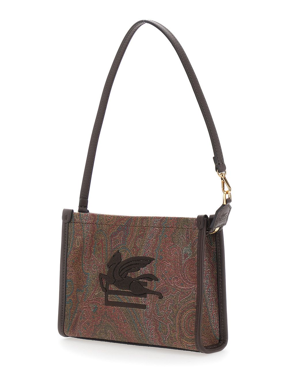 Etro Arnica' Clutch with Embroidered Logo on Front and All-Over Pattern in Brown Cotton Blend for Women Size ONE SIZE - 2 Thumbnail