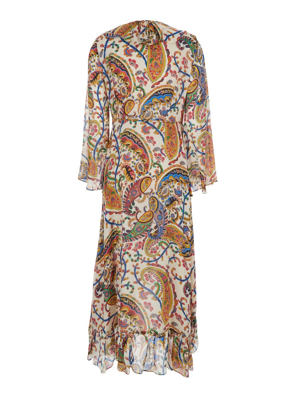 Etro Long Dress with All-Over Paisley Motif and Multicolor Silk V-Neck for Women Size M / US 6-8 / IT 42-44 - 2 Thumbnail