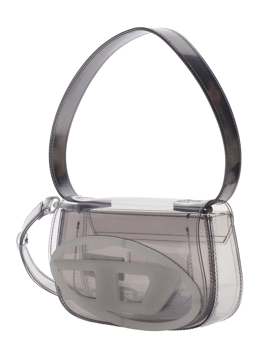 Diesel Shoulder Bag '1DR' with Oval D Patch and Semi-Transparent Design in Gray for Women Size ONE SIZE - 2 Thumbnail