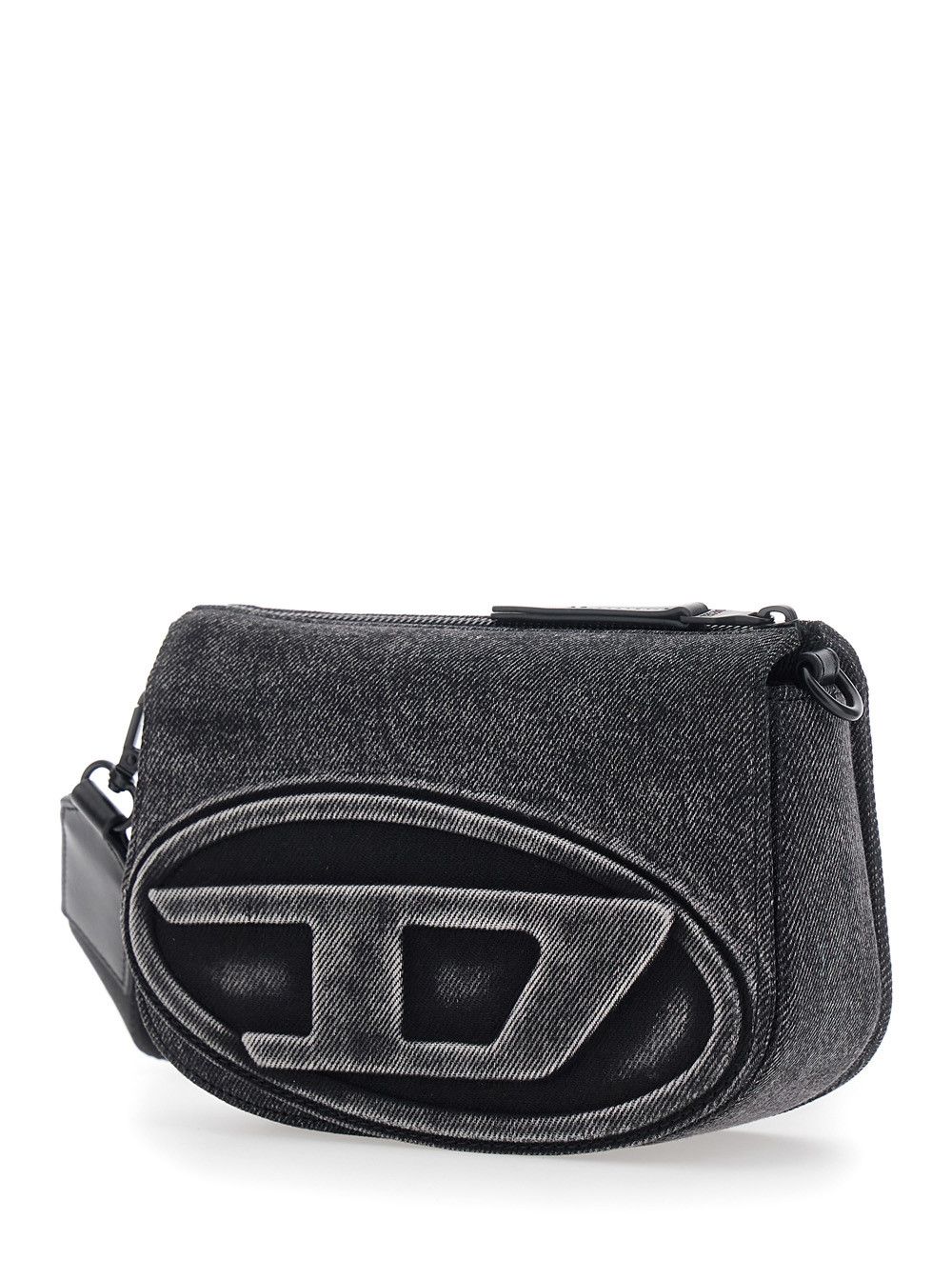Diesel '1DR' Black Crossbody Bag with Oval D Logo on the Front and Adjustable and Removable Shoulder Strap in Cotton Blend Man Size ONE SIZE - 2 Thumbnail