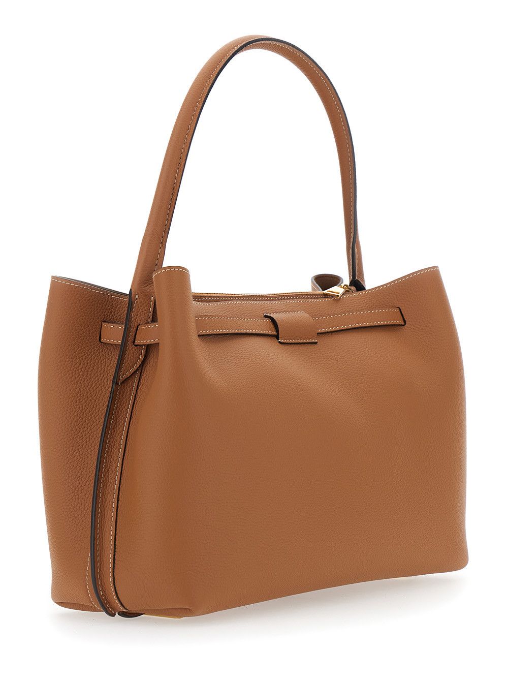 Tod's T-String Handbag with Adjustable and Removable Shoulder Strap and Strap with Buckle on the Front in Brown Hammered Leather for Women Size ONE SIZE - 3 Thumbnail