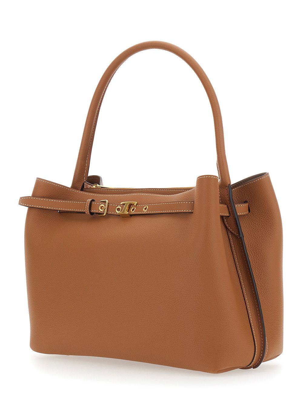 Tod's T-String Handbag with Adjustable and Removable Shoulder Strap and Strap with Buckle on the Front in Brown Hammered Leather for Women Size ONE SIZE - 2 Thumbnail