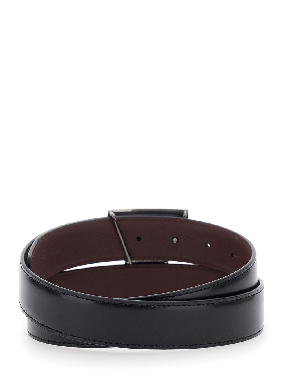 Tod's Black Belt with Adjustable Buckle Closure and T Logo Plaque in Leather Man Size ONE SIZE - 3 Thumbnail