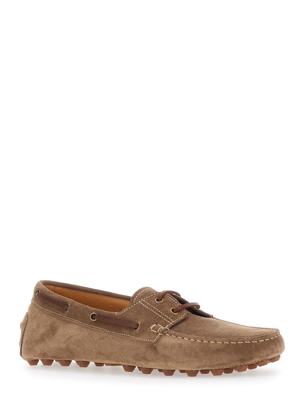 Tod's Loafers 'Bubble Gommino' with Contrast Stitching in Brown Suede for Men Size US 12 / EU 45 - 2 Thumbnail