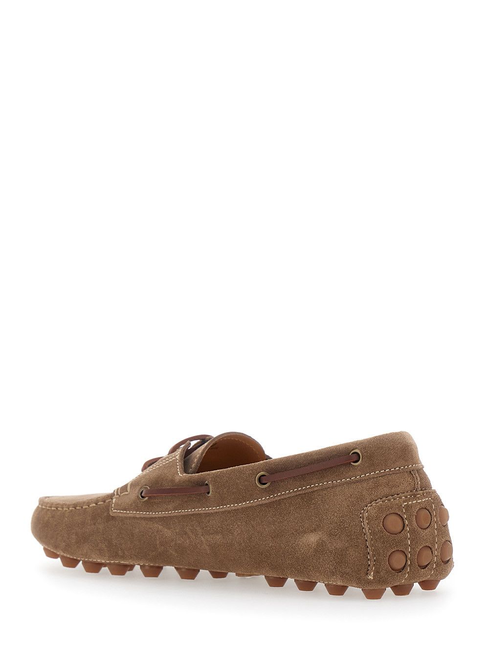 Tod's Loafers 'Bubble Gommino' with Contrast Stitching in Brown Suede for Men Size US 7 / EU 40 - 3 Thumbnail