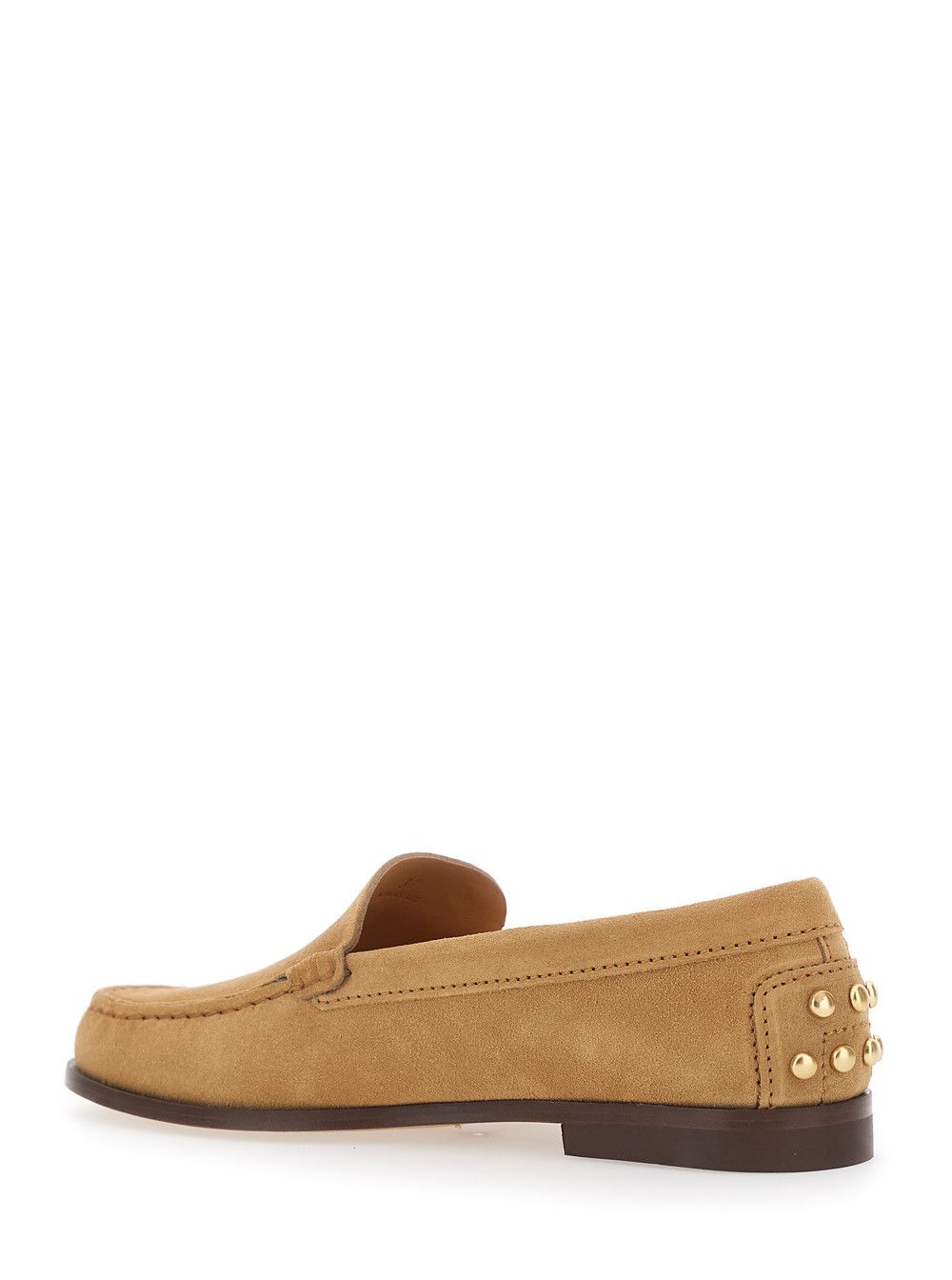 Tod's Loafers 'Tod's' Beige with Embossed Logo and Stud Details on the Back in Leather for Women Size US 7.5 / IT 37.5 - 3 Thumbnail