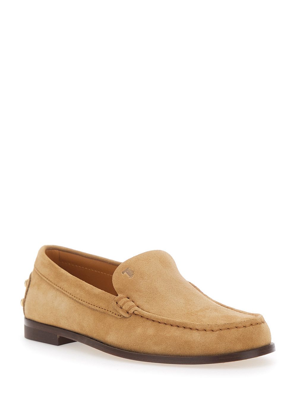Tod's Loafers 'Tod's' Beige with Embossed Logo and Stud Details on the Back in Leather for Women Size US 7.5 / IT 37.5 - 2 Thumbnail