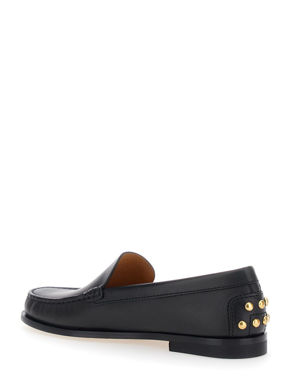 Tod's Loafers Black "Loafers with Embossed Logo and Stud Details on the Back" in Leather Women Size US 10 / IT 40 - 3 Thumbnail