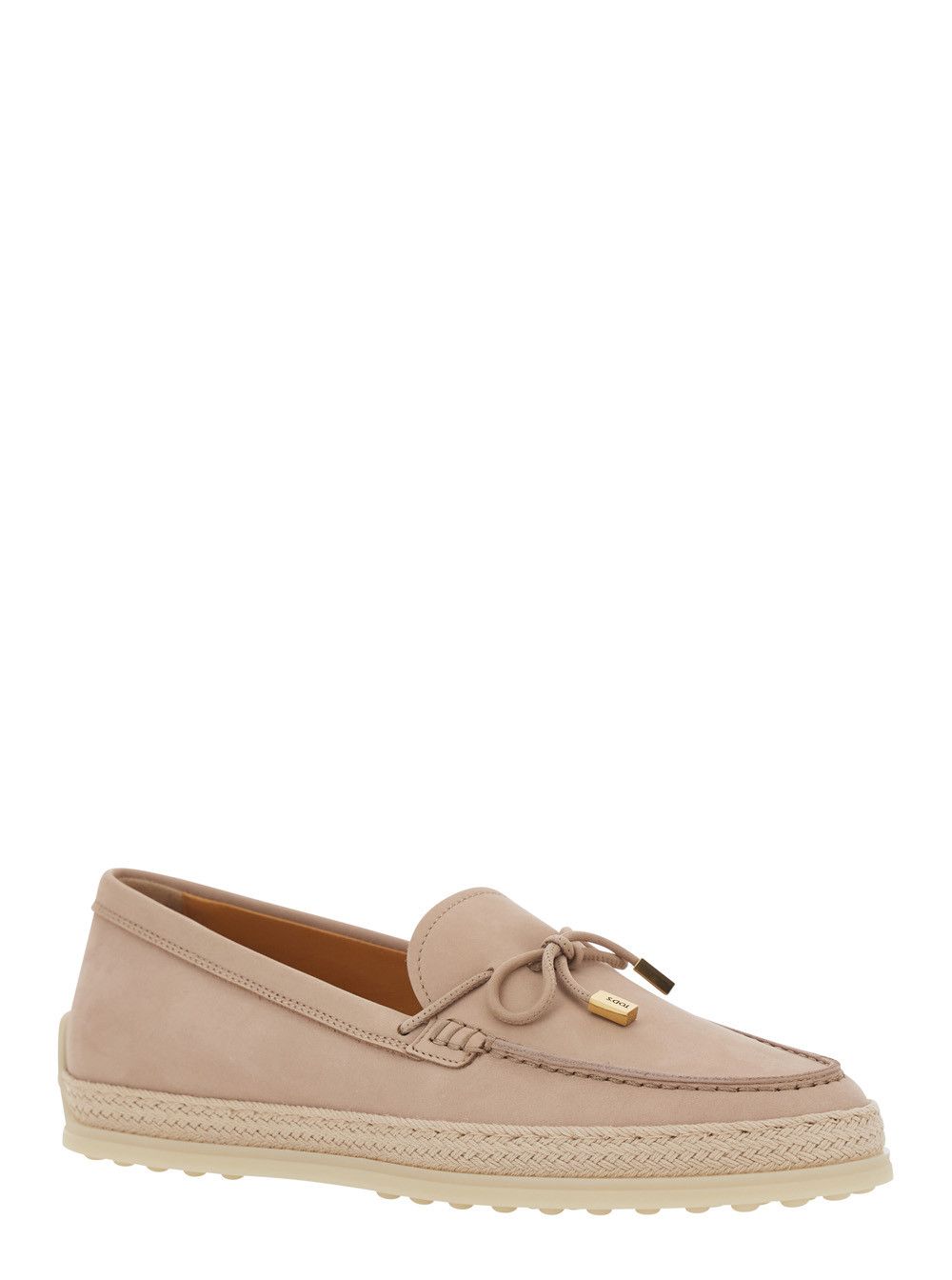 Tod's Loafers 'Tod's' Pink with Bow Detail and Rope Trim in Leather Women Size US 11 / IT 41 - 2 Thumbnail