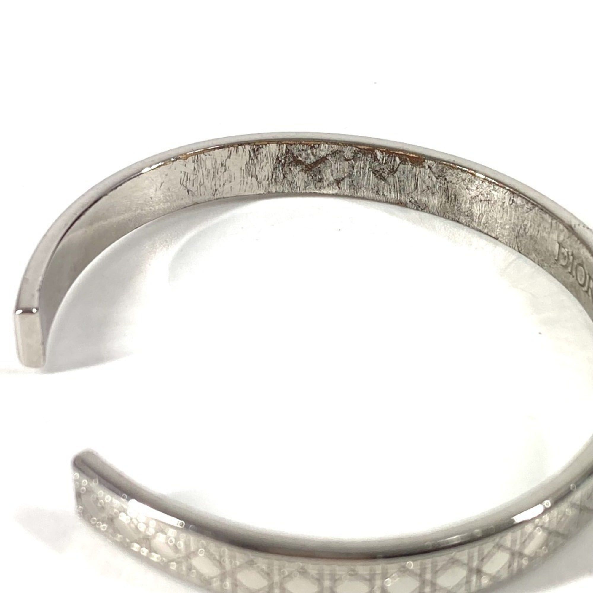 Dior Christian Dior Dior Cannage Logo Bangle Bracelet in Silver Metal for Women Size ONE SIZE - 9 Thumbnail