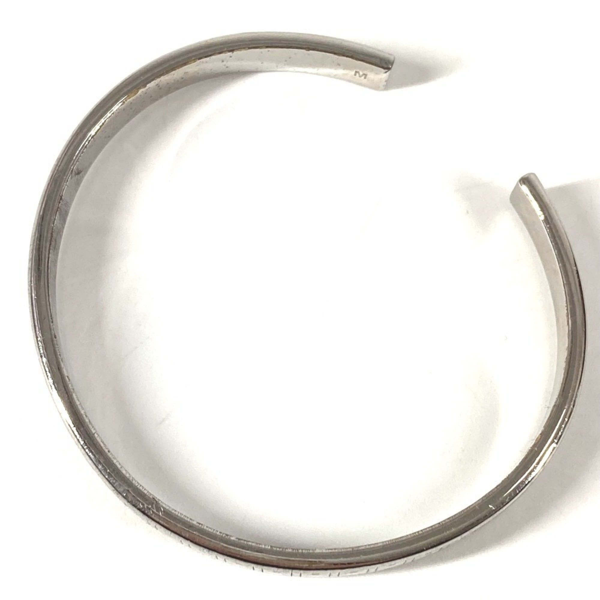 Dior Christian Dior Dior Cannage Logo Bangle Bracelet in Silver Metal for Women Size ONE SIZE - 8 Thumbnail
