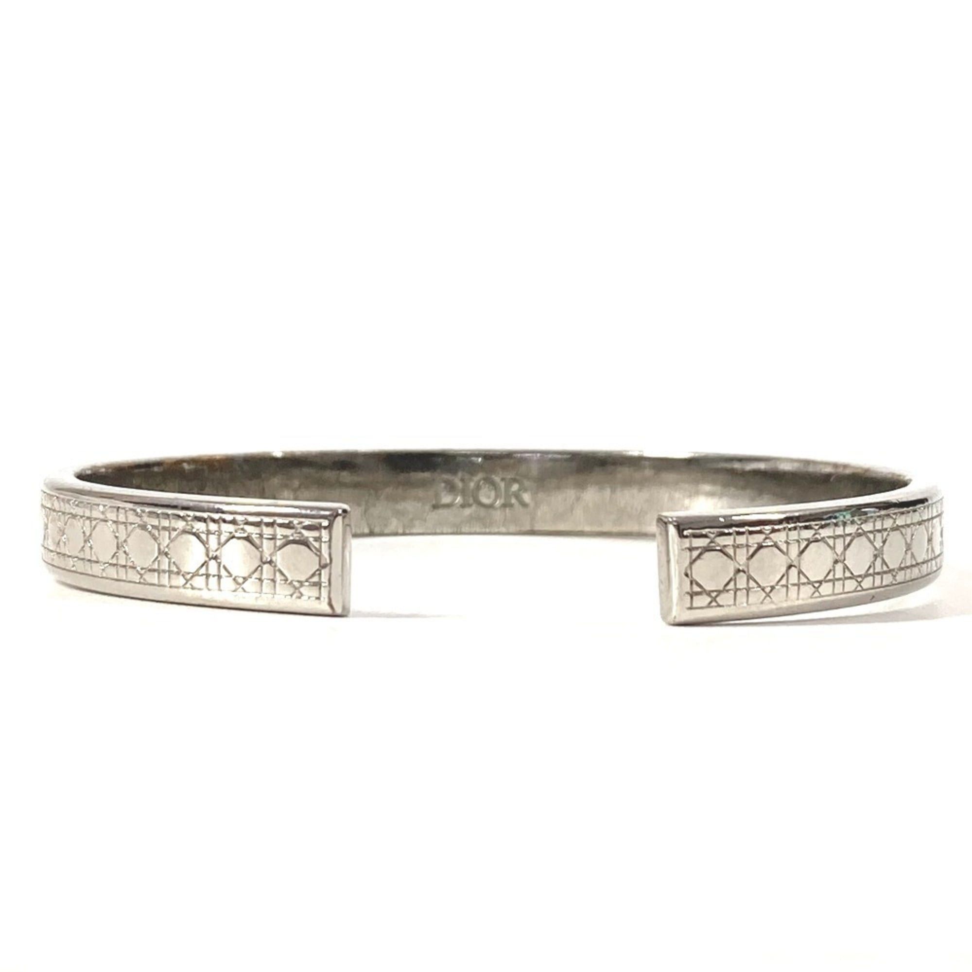 Dior Christian Dior Dior Cannage Logo Bangle Bracelet in Silver Metal for Women Size ONE SIZE - 6 Thumbnail