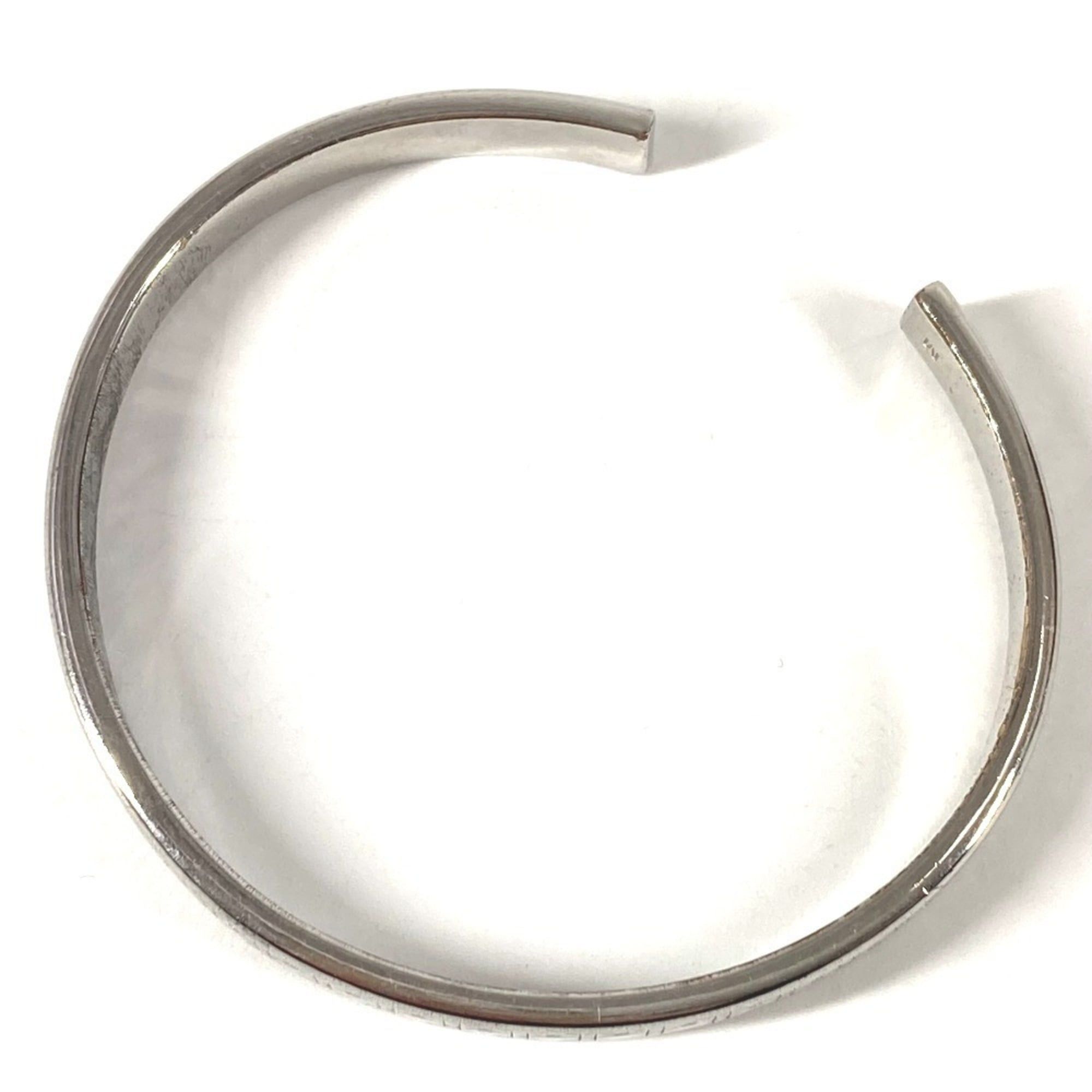 Dior Christian Dior Dior Cannage Logo Bangle Bracelet in Silver Metal for Women Size ONE SIZE - 7 Thumbnail