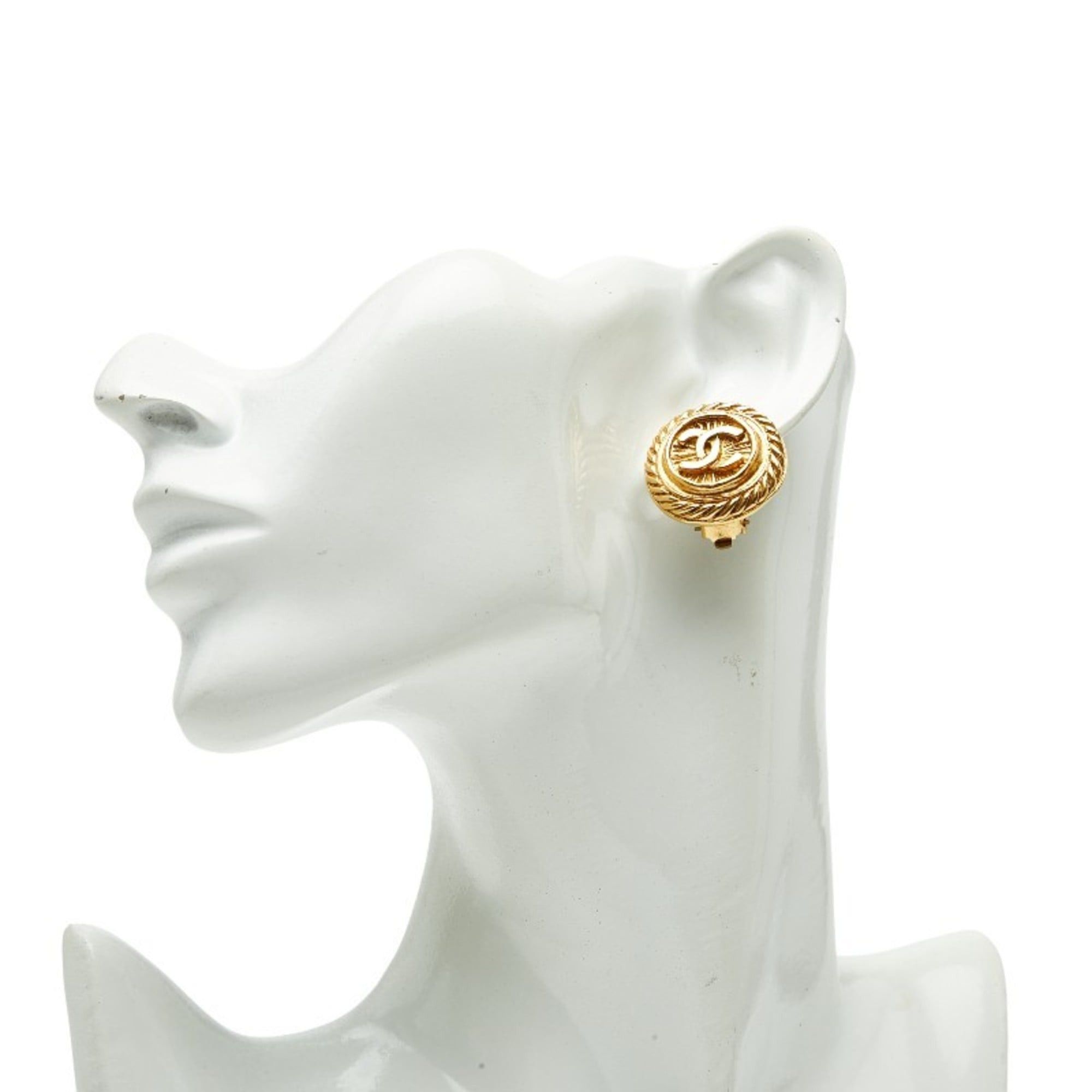 Chanel Vintage Chanel Coco Mark Earrings, Gold Plated, Women's, CHANEL Size ONE SIZE - 6 Thumbnail