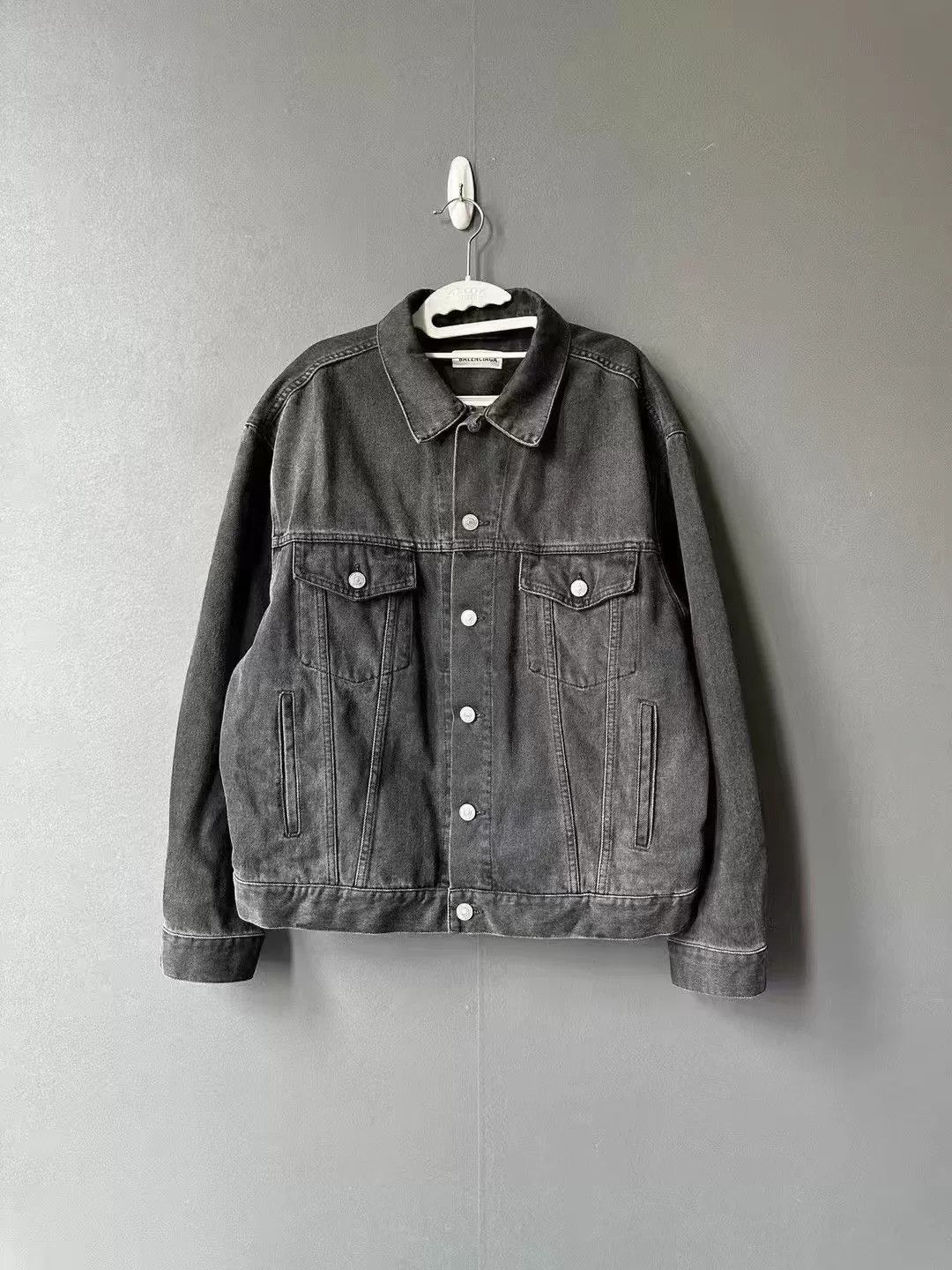 Balenciaga Balenciaga Denim Jacket with Crystal Logo Size US M / EU 48-50 / 2 - 2 Thumbnail