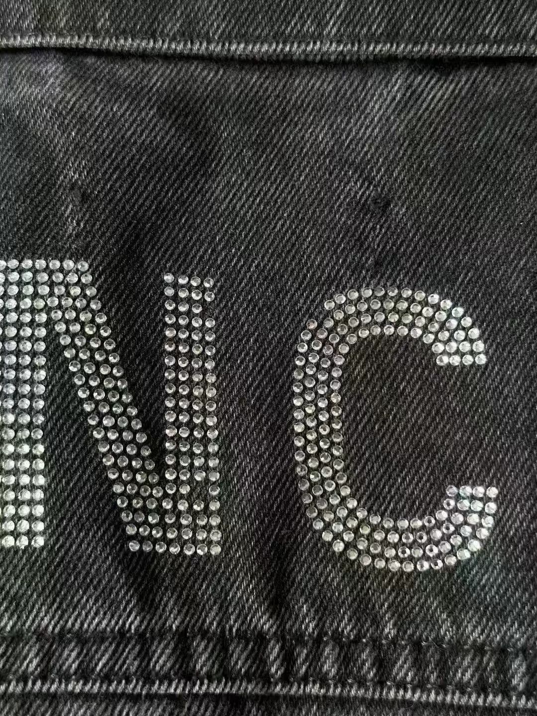 Balenciaga Balenciaga Denim Jacket with Crystal Logo Size US M / EU 48-50 / 2 - 3 Thumbnail