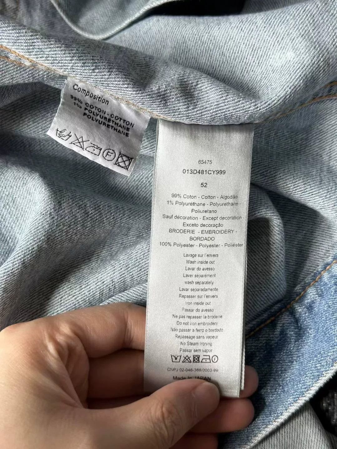 Dior Dior Slogan Embroidered Denim Jacket Size US L / EU 52-54 / 3 - 5 Thumbnail