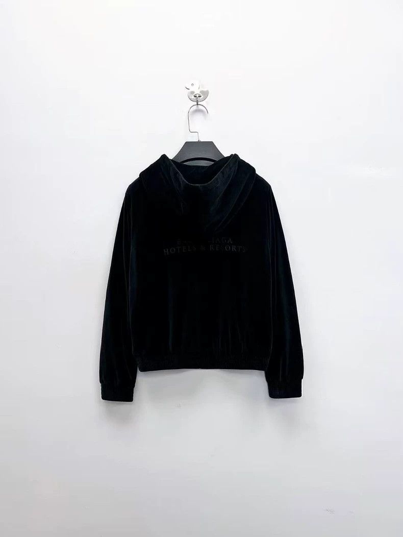 Balenciaga Balenciaga Black Velvet Logo Zip Jacket Size US L / EU 52-54 / 3 - 2 Thumbnail