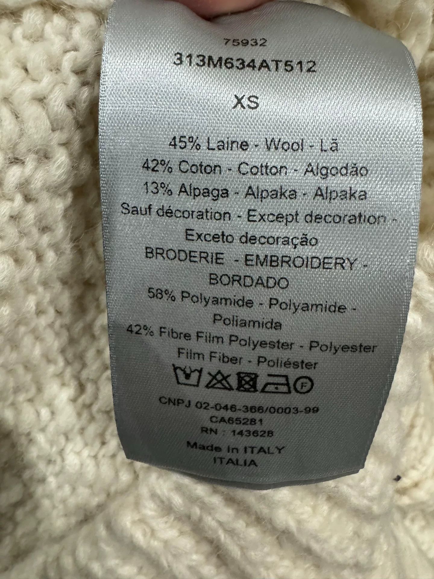 Dior Dior Logo Knit Sweater XS Size US XS / EU 42 / 0 - 4 Thumbnail