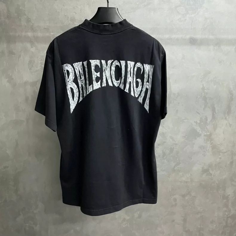Balenciaga Balenciaga Black Paris Print Short Sleeve T-shirt Size US S / EU 44-46 / 1 - 2 Thumbnail