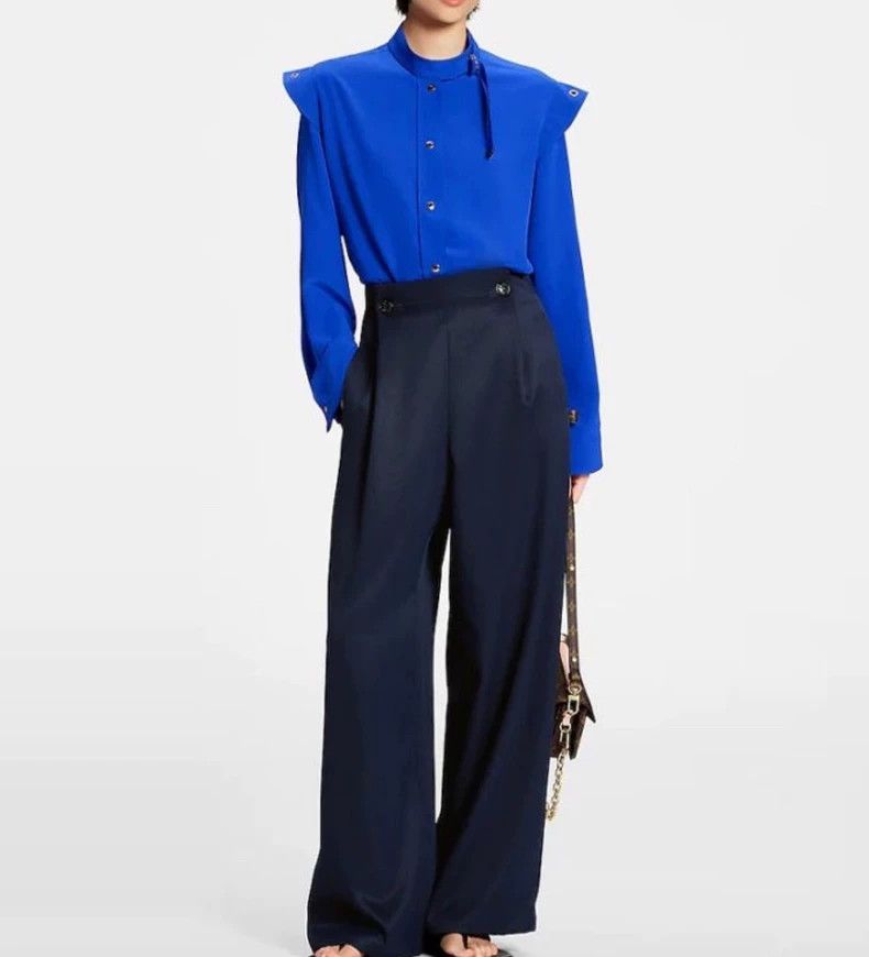 Louis Vuitton Louis Vuitton Blue Silk Shirt Size US S / EU 44-46 / 1 - 8 Thumbnail