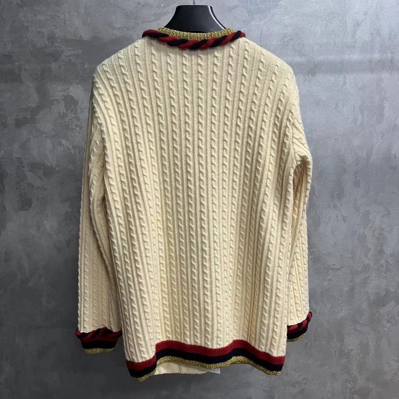 Gucci Gucci Cream Cable Knit Long Cardigan Size US XS / EU 42 / 0 - 2 Thumbnail